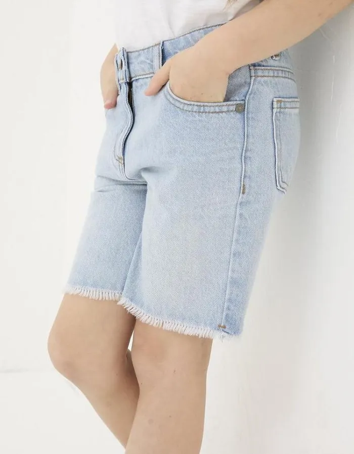Kids FatFace Shorts Denim Bermuda Shorts Light Denim Blue