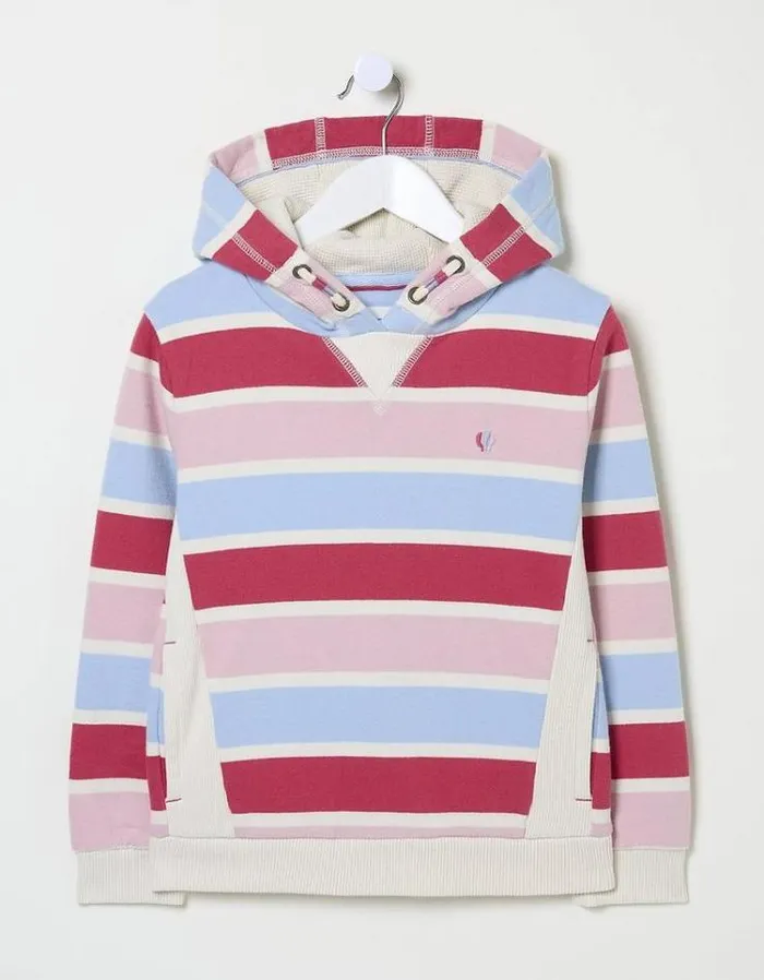 Kids FatFace Sweatshirts and Hoodies Stripe Popover Hoodie Multi