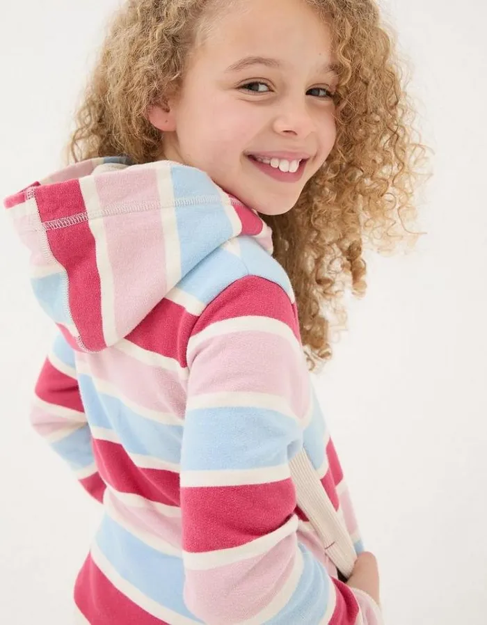 Kids FatFace Sweatshirts and Hoodies Stripe Popover Hoodie Multi