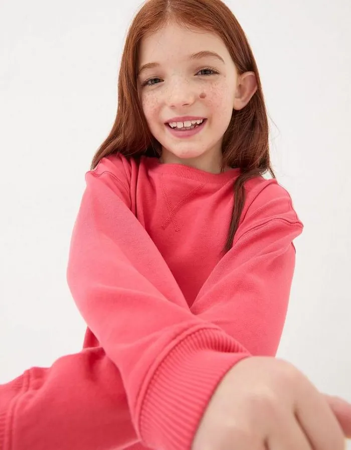 Kids FatFace Sweatshirts and Hoodies Tilbury Crew Sweatshirt Bright Red