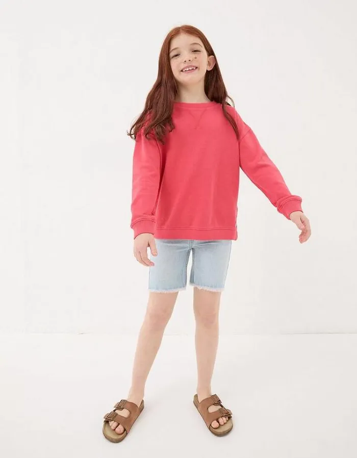 Kids FatFace Sweatshirts and Hoodies Tilbury Crew Sweatshirt Bright Red