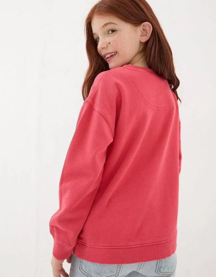 Kids FatFace Sweatshirts and Hoodies Tilbury Crew Sweatshirt Bright Red