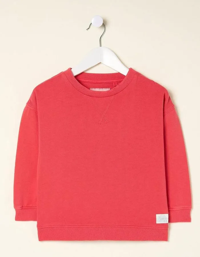 Kids FatFace Sweatshirts and Hoodies Tilbury Crew Sweatshirt Bright Red