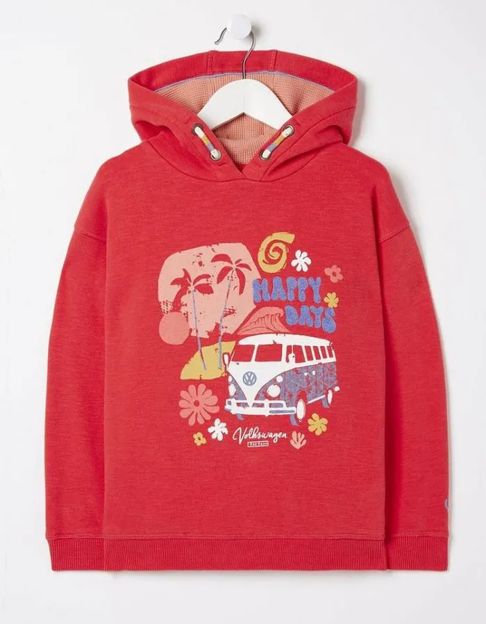 Kids FatFace Sweatshirts and Hoodies VW Popover Sweatshirt Bright Red