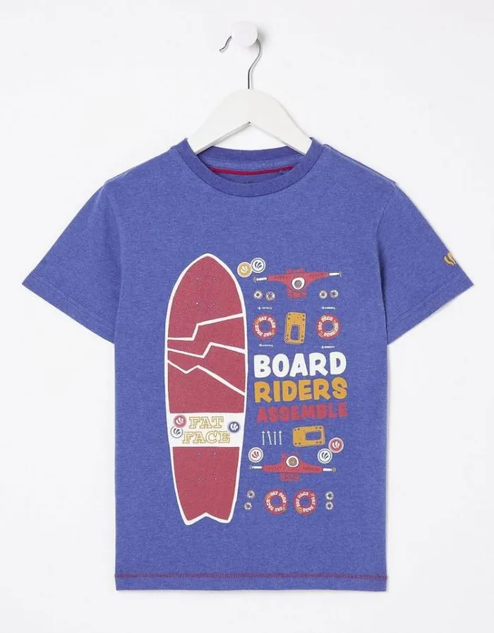 Kids FatFace TShirts and Polos Board Riders Graphic T Shirt Cobalt Blue