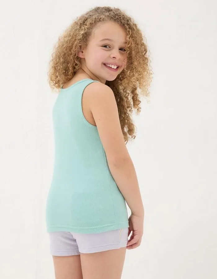 Kids FatFace Tops and TShirts 3 Pack Rib Vests Light Pink