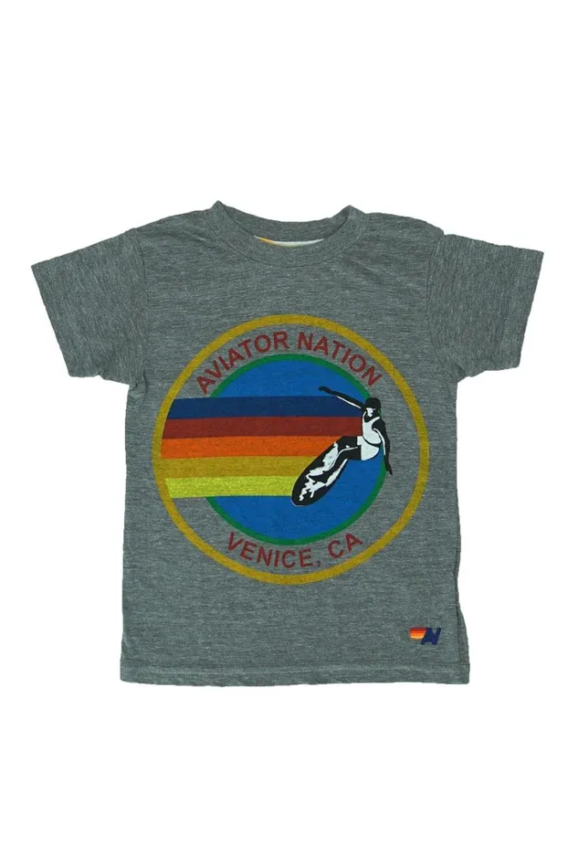 Kids Kids Collection Aviator Nation KID039S AVIATOR NATION TEE 8211 HEATHER GREY