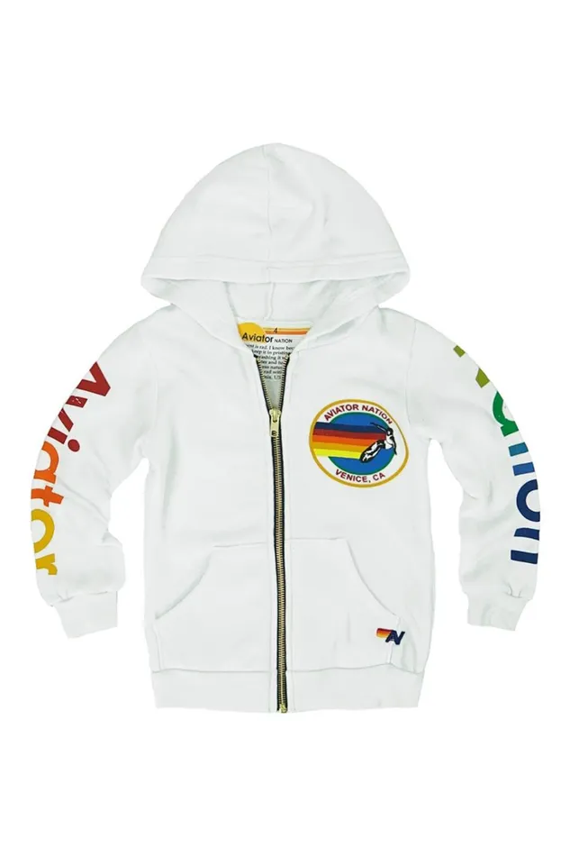 Kids Kids Collection Aviator Nation KID039S AVIATOR NATION ZIP HOODIE 8211 WHITE