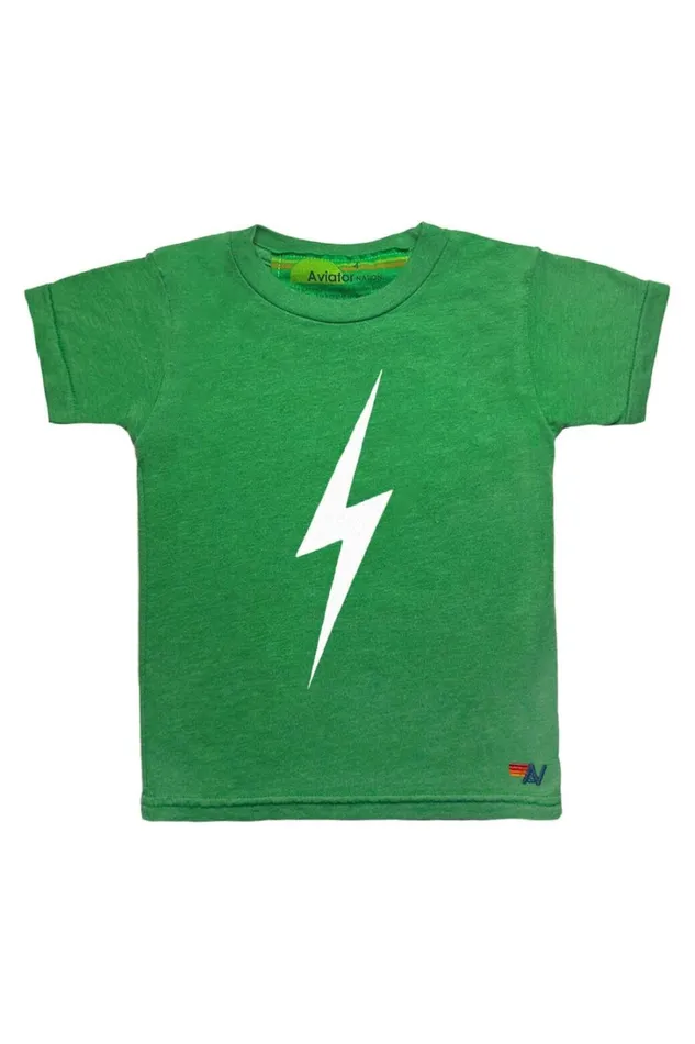 Kids Kids Collection Aviator Nation KID039S BOLT TEE 8211 KELLY GREEN