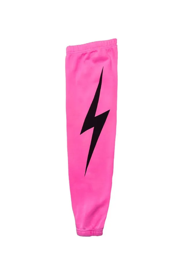 Kids Kids Collection Aviator Nation KIDS BOLT PRINT SWEATPANTS 8211 NEON PINK