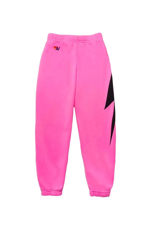 Kids Kids Collection Aviator Nation KIDS BOLT PRINT SWEATPANTS 8211 NEON PINK