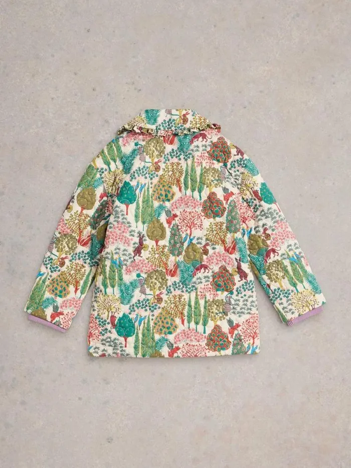 Kids Kids Woodland Print Quilted Coat Natural Multi White Stuff Coats Kids Kids Woodland Print Quilted Coat Natural Multi White Stuff Coats