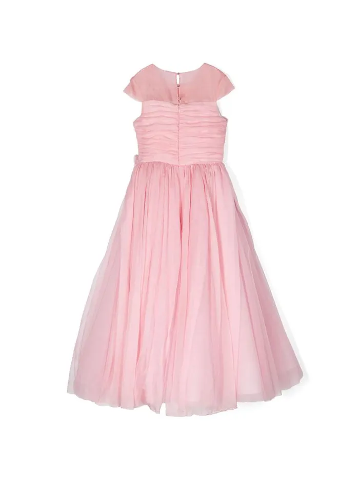 Kids Marchesa Gowns FlowerEmbellished Crepe Gown Pink