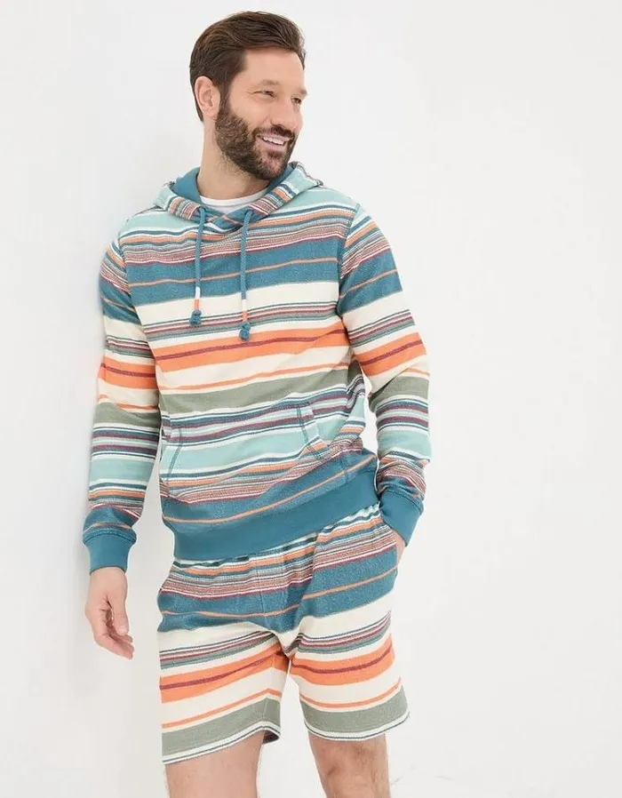 KidsMen FatFace Mini Me Outfits Trescowe Stripe Overhead Hoodie Multi