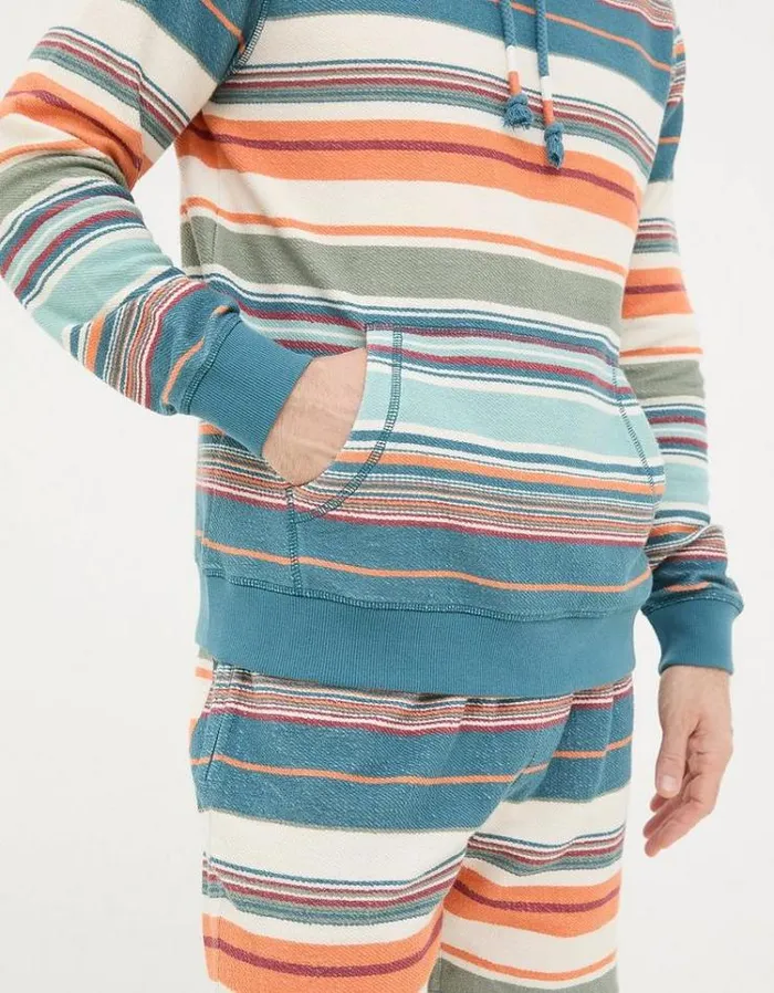 KidsMen FatFace Mini Me Outfits Trescowe Stripe Overhead Hoodie Multi