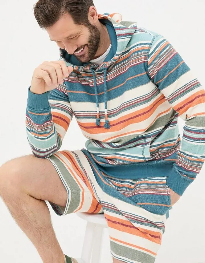 KidsMen FatFace Mini Me Outfits Trescowe Stripe Overhead Hoodie Multi