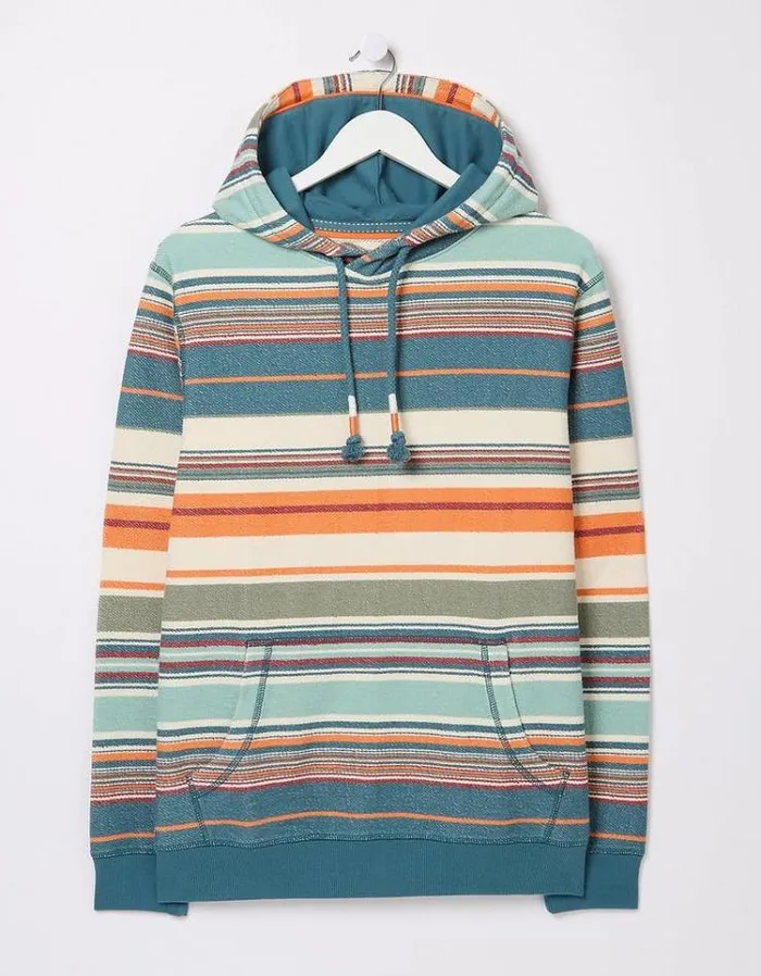 KidsMen FatFace Mini Me Outfits Trescowe Stripe Overhead Hoodie Multi