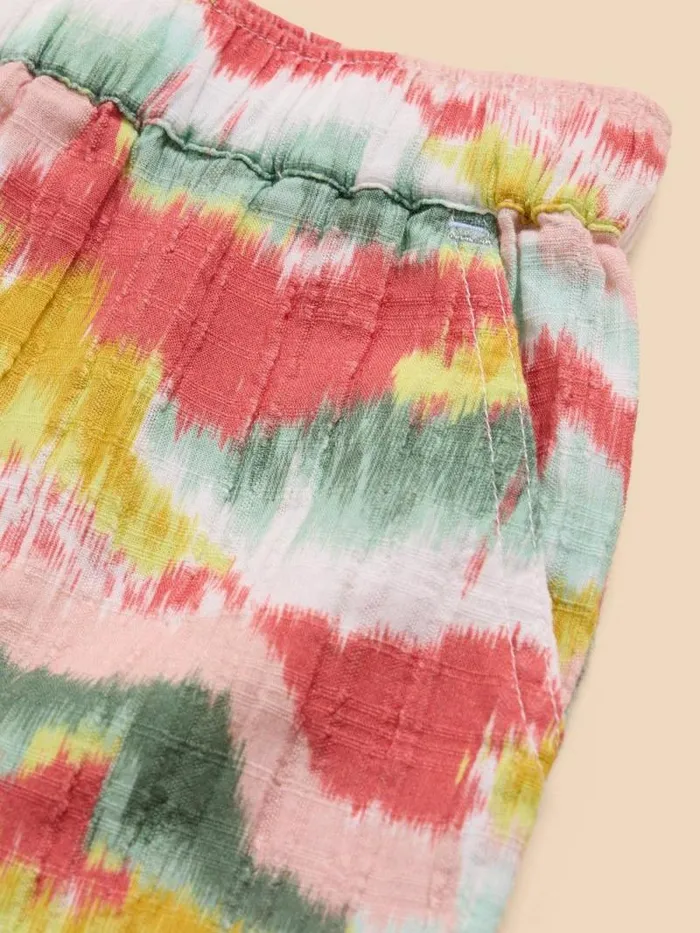 Kids Tie Dye Printed Frill Short Pink Multi White Stuff Trousers