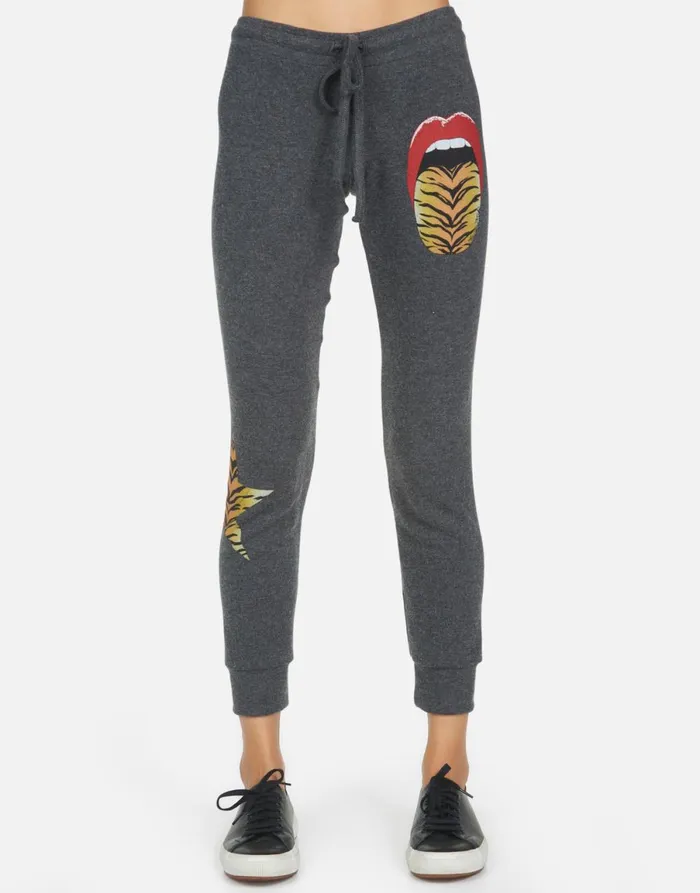 Kizzy Tiger Tongue Heather Black Women039s Lauren Moshi Long Sweatpants