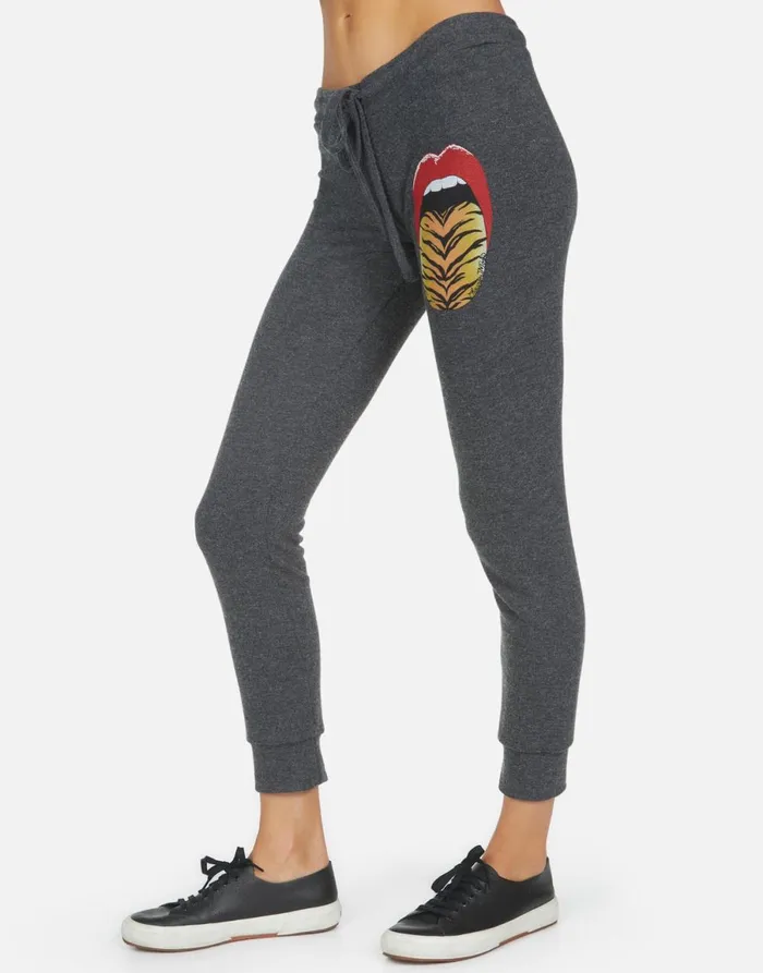 Kizzy Tiger Tongue Heather Black Women039s Lauren Moshi Long Sweatpants