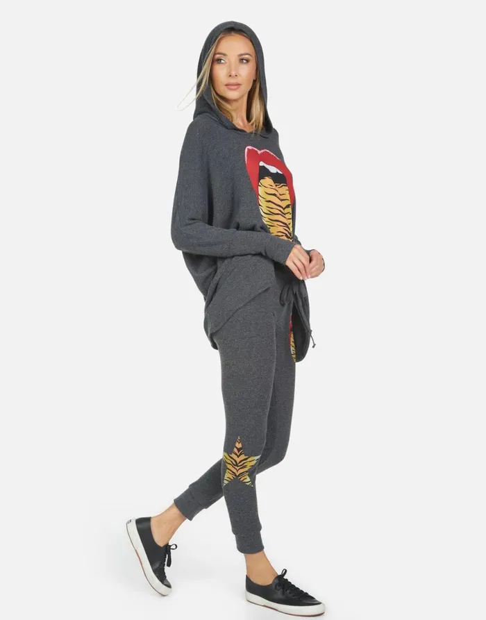 Kizzy Tiger Tongue Heather Black Women039s Lauren Moshi Long Sweatpants