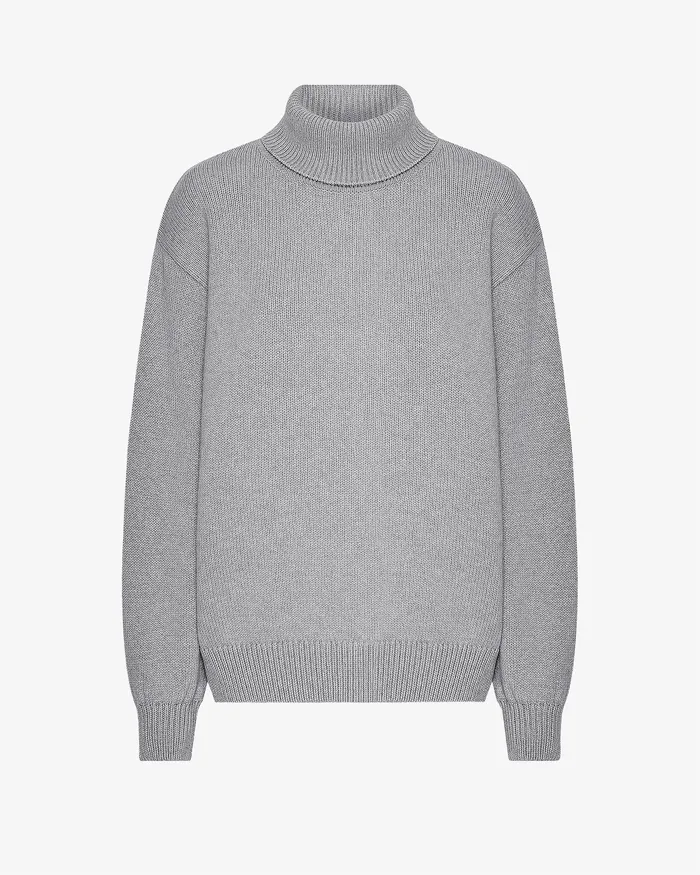 Knit Sweaters Colorfulstandard Women Merino Wool Turtleneck 8211 Heather Grey