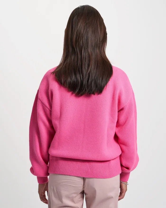 Knit Sweaters Colorfulstandard Women Oversized Merino Wool Crew 8211 Magenta Blaze