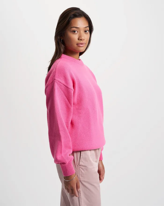 Knit Sweaters Colorfulstandard Women Oversized Merino Wool Crew 8211 Magenta Blaze
