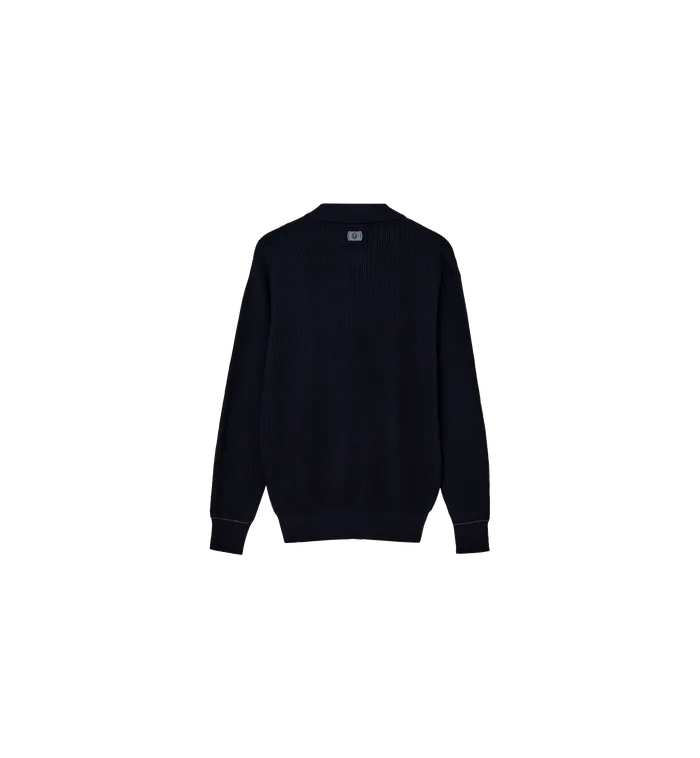Knits MMGMilner LS Polo Knit Navy 8211 MOS MOSH Men