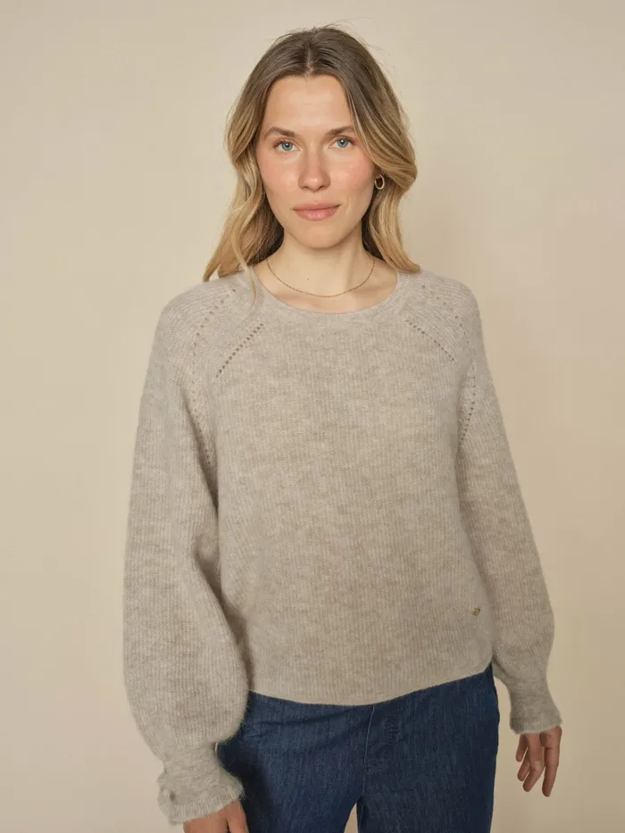 Knits MMTalli LS Knit Feather Gray MOS MOSH Women