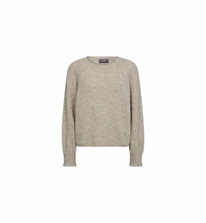 Knits MMTalli LS Knit Feather Gray MOS MOSH Women Knits MMTalli LS Knit Feather Gray MOS MOSH Women