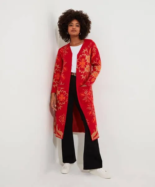 Knitwear and Cardigans Autumn Love Coatigan Orange 8211 Joebrowns Apparel
