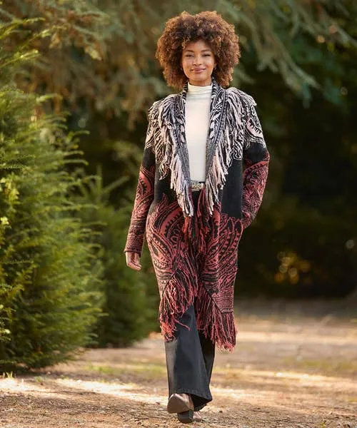 Knitwear and Cardigans Joebrowns Apparel Winter Nights Fringed Cardigan Black