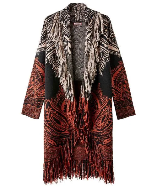 Knitwear and Cardigans Joebrowns Apparel Winter Nights Fringed Cardigan Black