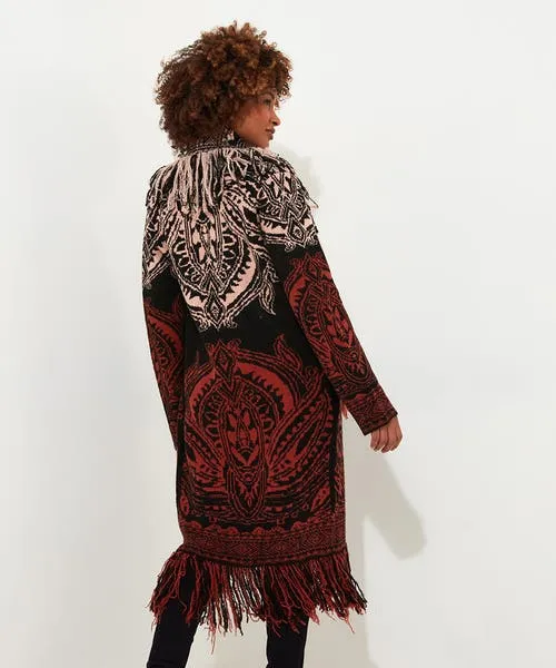 Knitwear and Cardigans Joebrowns Apparel Winter Nights Fringed Cardigan Black