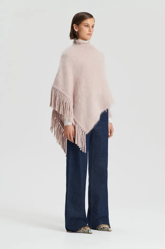 Knitwear BRUSHED FRINGED CAPE MINK 8211 Scanlan Theodore Women