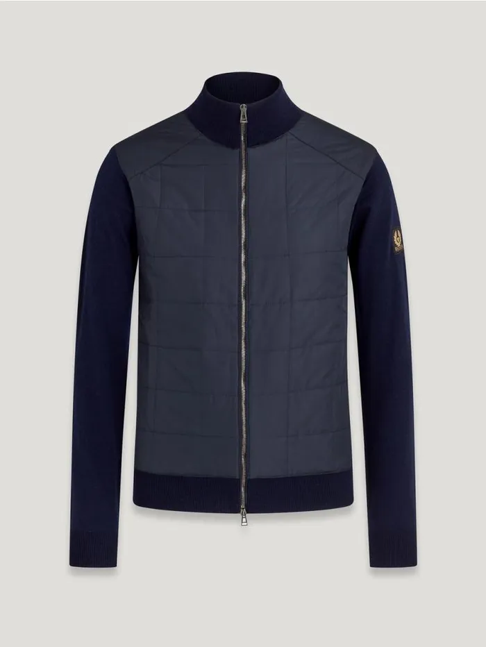 Knitwear Men Belstaff Kelbrook Zip Cardigan Washed Navy