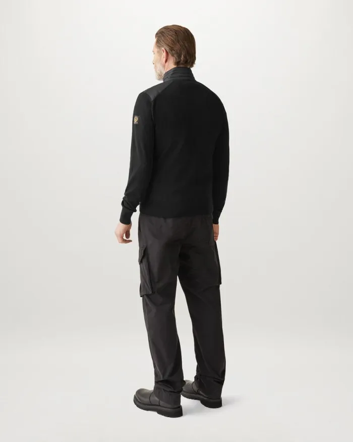 Knitwear Men Belstaff Kelby Zip Cardigan Black Knitwear Men Belstaff Kelby Zip Cardigan Black