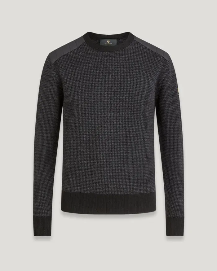 Knitwear Men Belstaff Kerrigan Crewneck Jumper Black Charcoal