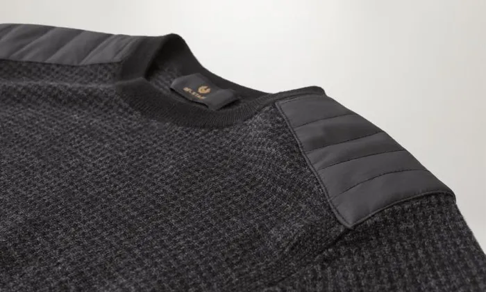 Knitwear Men Belstaff Kerrigan Crewneck Jumper Black Charcoal Knitwear Men Belstaff Kerrigan Crewneck Jumper Black Charcoal