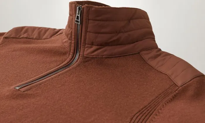Knitwear Men Belstaff Kilmington Quarter Zip Jumper Deep Copper Knitwear Men Belstaff Kilmington Quarter Zip Jumper Deep Copper