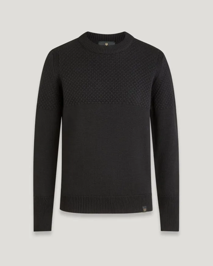 Knitwear Men Belstaff Sternway Crewneck Jumper Black