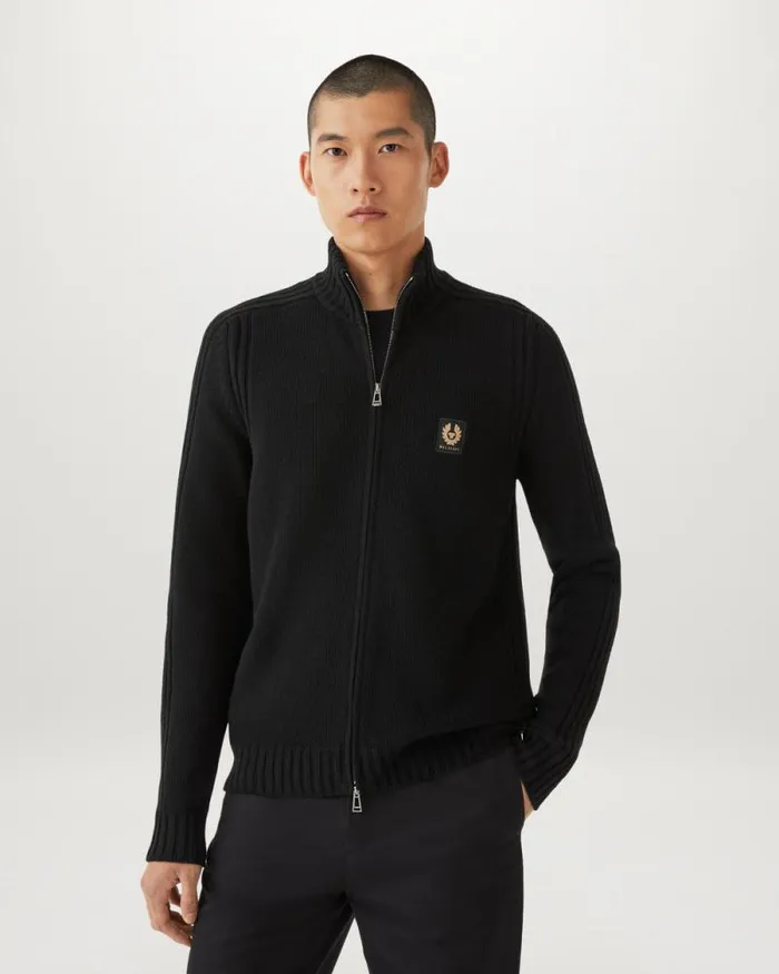 Knitwear Men Belstaff Watch Zip Cardigan Black