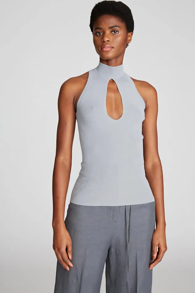 Knitwear Women Halston Kit Top In Matte Viscose Pewter