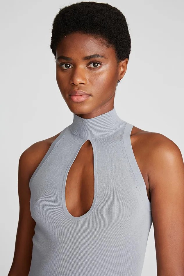 Knitwear Women Halston Kit Top In Matte Viscose Pewter