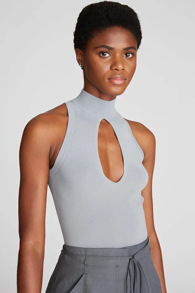 Knitwear Women Halston Kit Top In Matte Viscose Pewter