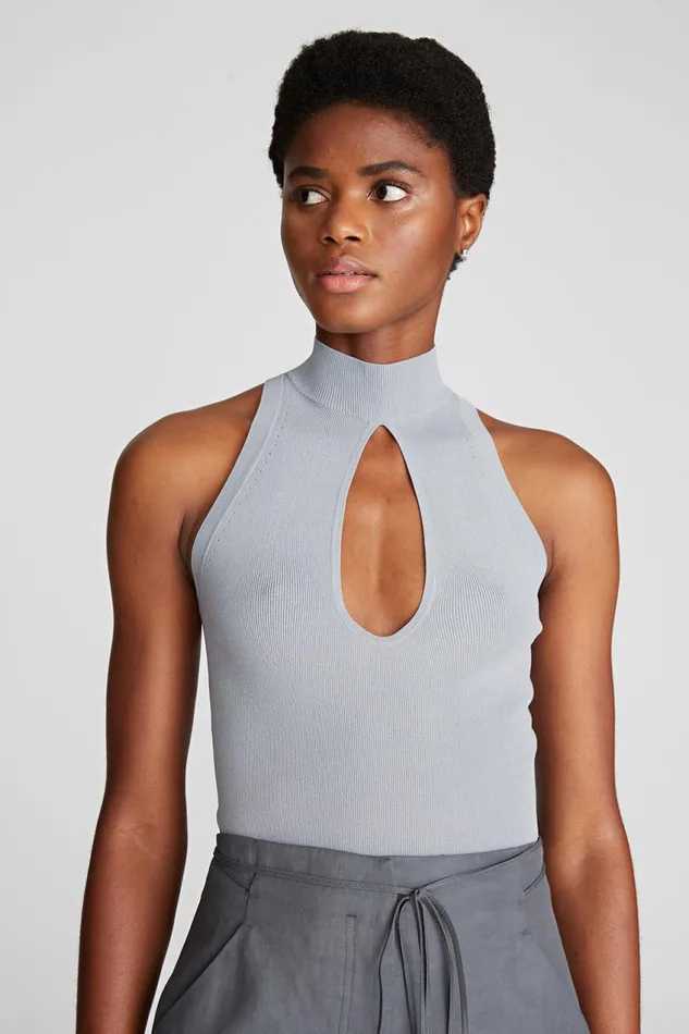 Knitwear Women Halston Kit Top In Matte Viscose Pewter