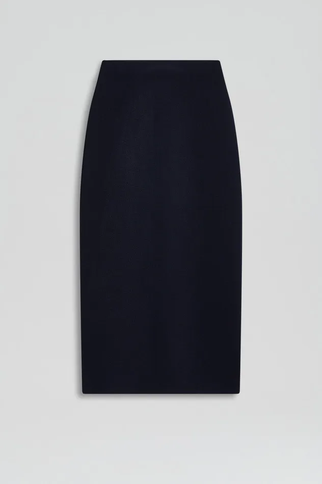 Knitwear Women Scanlan Theodore CREPE KNIT PENCIL SKIRT MIDI NAVY