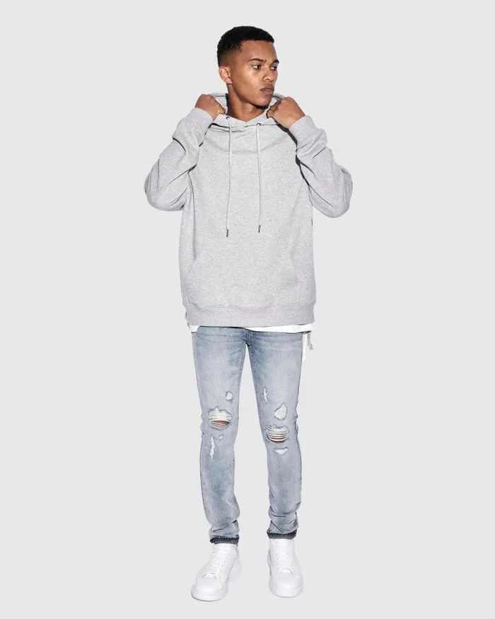 Ksubi 4 X 4 Biggie Hoodie Grey Marle Mens Sweats