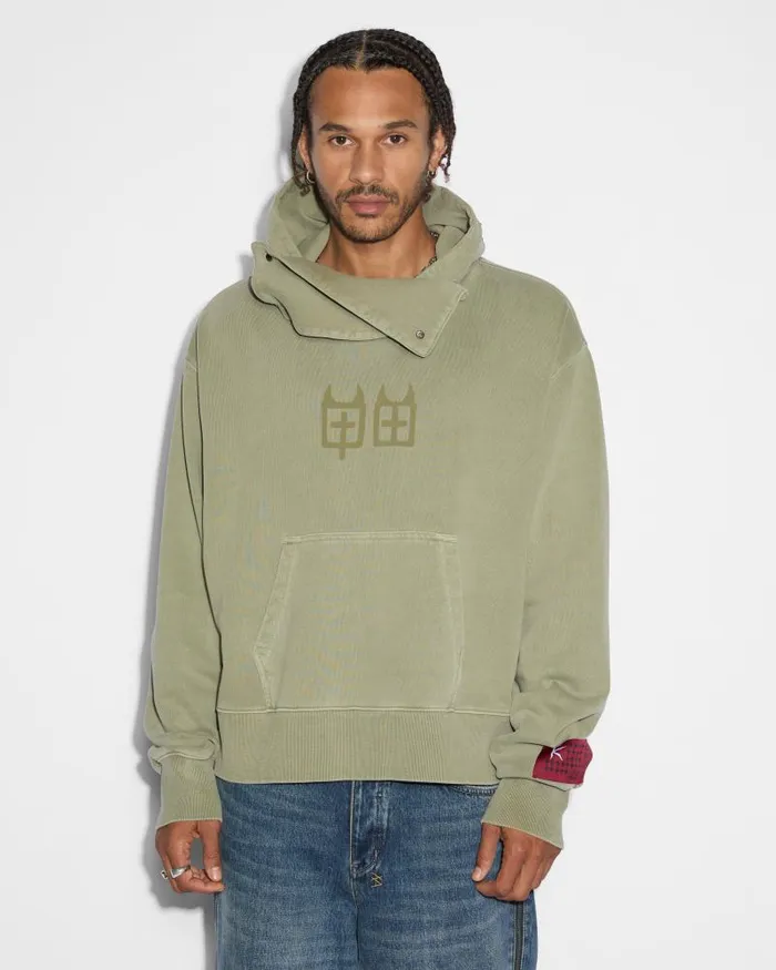 Ksubi Devil Trip Hoodie Khaki Mens Hoodies and Sweatshirts